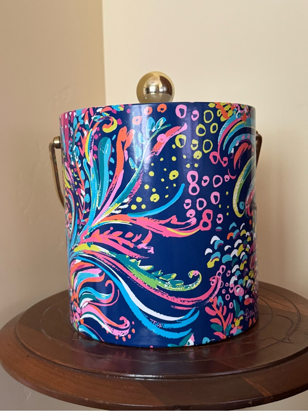 Lilly Pulitzer Navy Floral Decorative Ice Bucket